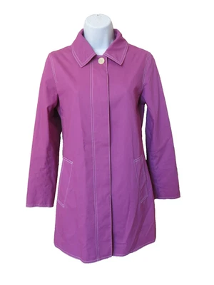 Gabardina Coach Rosa Oscuro Talla XS Botón Oculto Solapa Forro Firma Foto 1 de 4
