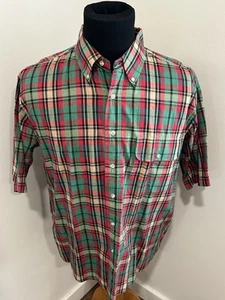 Woolrich Camicia Vintage Plaid Uomo L Rosso Verde Nero Bottoni Camper 1830 SS - Foto 1 di 7