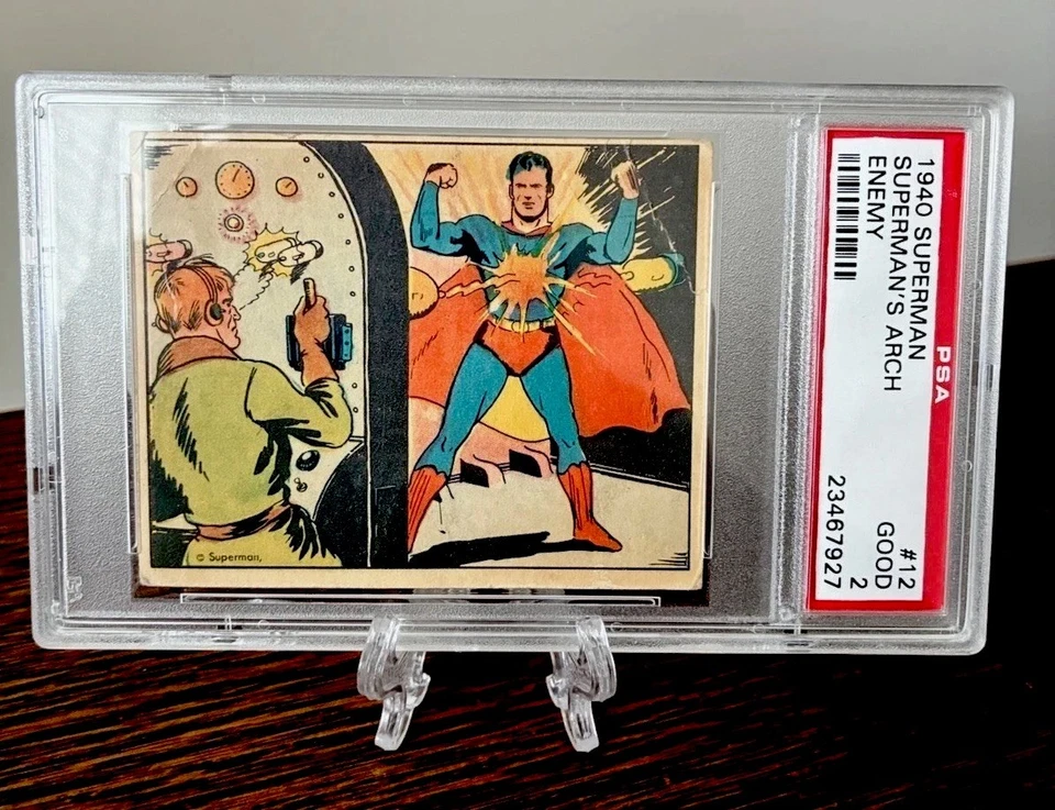 1940 superman gum #12 arch enemy lex luthor 1st appearance RC PSA 2 RARE ROOKIE - Image 1 of 3