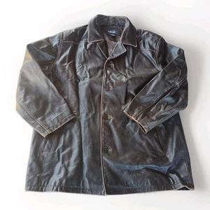 Chaqueta de cuero envejecido grande Cherokee vintage años 90 cuero genuino auténtica O - Imagen 1 de 17