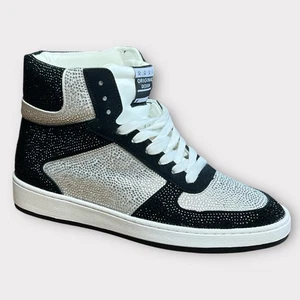 Shoe Vibe Roxanne Women High Top Sneakers Shoe Black Rhinestone Bling Sz 10 NWOB - Picture 1 of 11