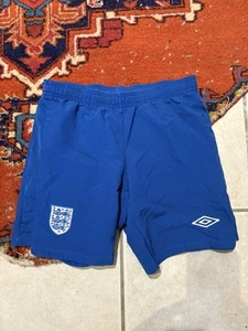 England Team Training Football Soccer Shorts Blue Umbro Men Size Small - Picture 1 of 6