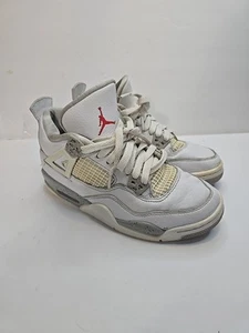 Nike Air Jordan 4 Sneakers Youth 5Y Retro Mid White Oreo Basketball Athleisure - Picture 1 of 14