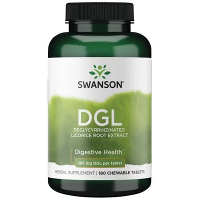 SWANSON HEALTH PRODUCTS DGL Deglycyrrhizinierter Süßholzwurzelextrakt 385 mg 180 Kautabletten Swanson He