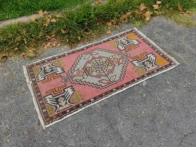 Vintage Hand Knotted Oushak runner ,Turkish Runner rug wool runner boho runner - Image 1 of 4