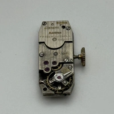 A Lecoultre Blancpain Watch Movement Manual Wind Vintage Swiss Parts Repair 9mm - Image 1 of 4