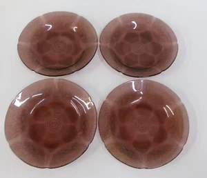 4 Vtg Fortecrisa Mexico Amethyst Glass Floral Sunflower 7" Salad Plates - Picture 1 of 2