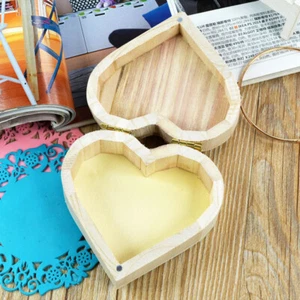 Heart Keepsake Box Heart Shaped Vintage Box Wooden Organizer Box - Picture 1 of 12
