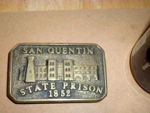 [CA. CORRECTIONS] "SAN QUENTIN STATE PRISON", CUSTOM METAL BELT BUCKLE, 1978 yr. - Picture 1 of 8