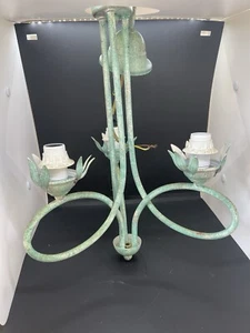 Antiqued-Green Farmhouse Vintage Rustic Type Chandelier/ Rustic type Chandelier - Picture 1 of 2