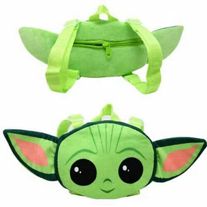 Star Wars Baby Yoda Face Green Plush Backpack with Pouch Kids Toy - Picture 1 of 1