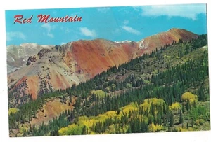 RED MOUNTAIN in Fall Iron Ore San Juan Mts Ouray Colorado CO Postcard 1970 - Picture 1 of 2