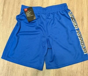 Boys Kids Youth Under Armour Heat Gear Shorts NEW Versa Blue Size 5 - Picture 1 of 5