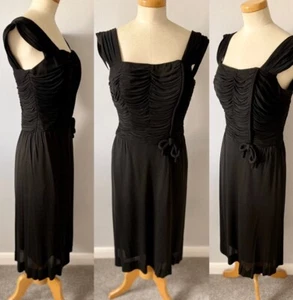 1940s Cocktail Gown Excellent Condition Silk Jersey Beautiful Drape & Shape - Picture 1 of 10
