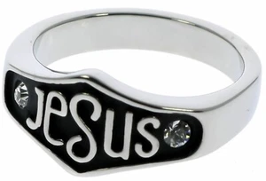 Jesus Christian Stainless Steel Mens Ladies Ring Size 11 T49 - Picture 1 of 5