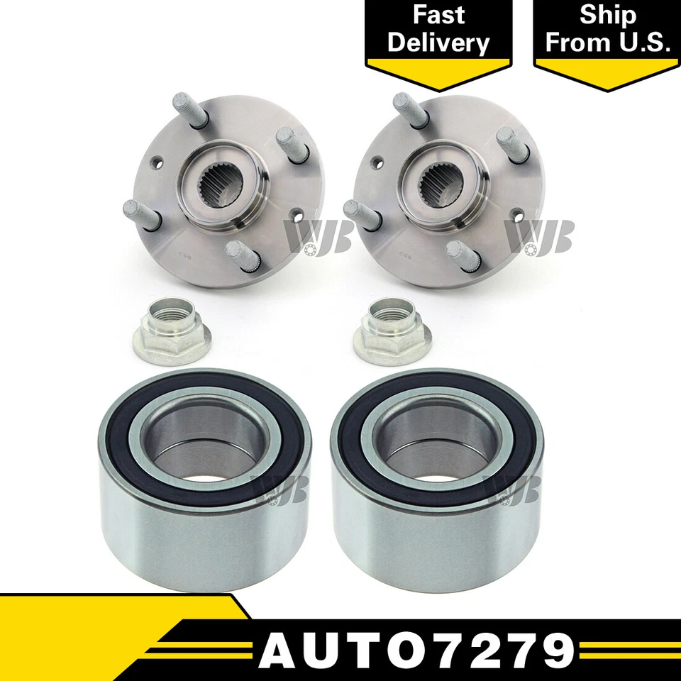 Cojinete de rueda y buje delantero WJB de 4 piezas para Ford Escort 1991-2002 Foto 1 de 4