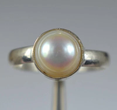 Anillo de piedras preciosas naturales redondas de 6,60 quilates de perlas blancas del Mar del Sur de Tahití ver video Foto 1 de 4