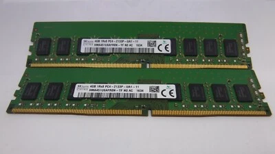 Genuine SK Hynix 8GB (4GBx2) DDR4 PC4-2133P DIMM RAM Memory HMA451U6AFR8N-TF - Image 1 of 4
