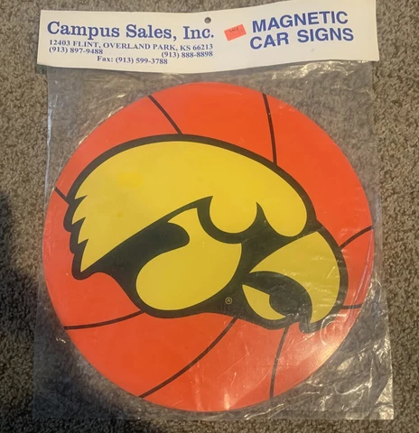 Vintage Iowa Hawkeyes Basketball Car Magnet Cover