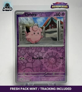 Clefairy 078/167 Holograma Inverso Pokemon Juego de Cartas Coleccionables Mascarada Crepúsculo COMO NUEVO ENVIADO HOY - Imagen 1 de 2