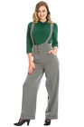 Grey Wide Leg High Waist Vintage Retro Her Favourites Trousers BANNED Apparel