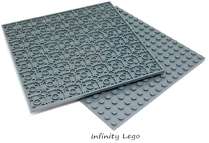 2 LEGO Dark Bluish Grey Baseplate 16 x 16 Plate, Underside Ribs (91405) 2 Pieces - Picture 1 of 3