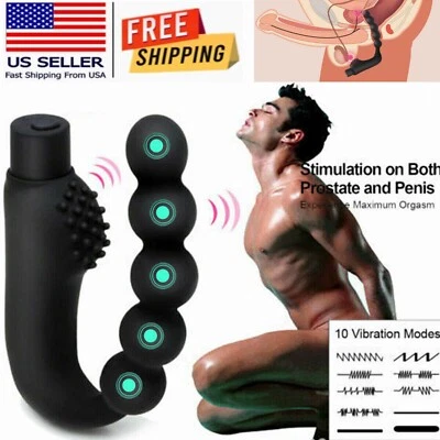 Prostate Vibrator Massager Dildo Anal Butt Plug G-spot Vibrating Sex Toys Adult - Image 1 of 4
