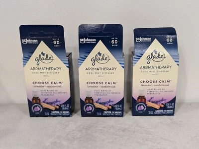Nuevo, paquete de 3 recargas de aceite difusor Glade Cool Mist, elige lavanda tranquila + sándalo Foto 1 de 2