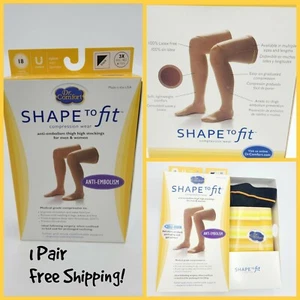 Dr Comfort Anti Embolism Thigh Stockings 18 mmHg Compression Closed Toe 3XL USA! - Picture 1 of 9
