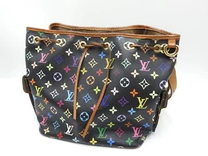 Louis Vuitton M42230 Monogram Multicolor Petit Noé Shoulder Hand Bag Black Used - Picture 1 of 15