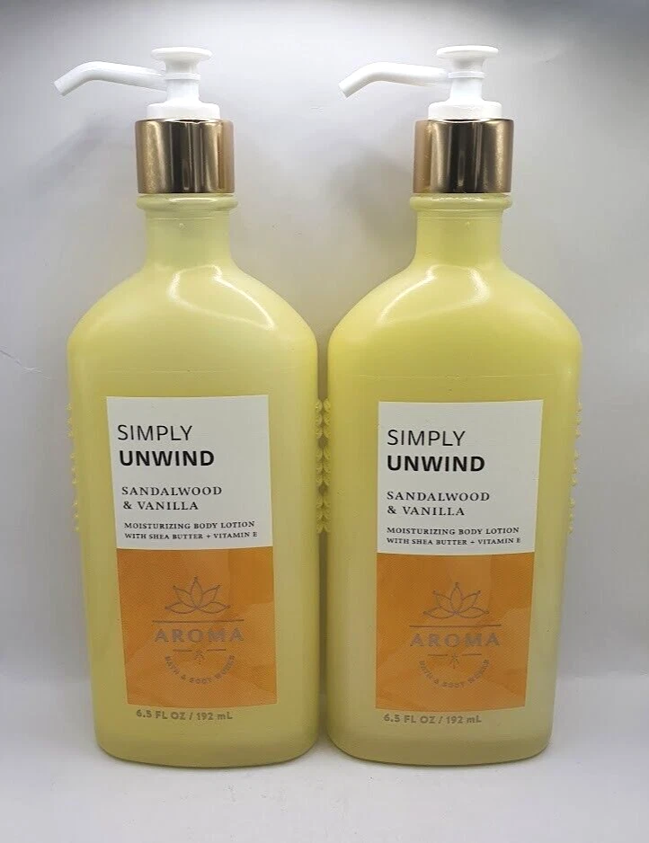 BATH AND BODY WORKS LOCIÓN DE VAINILLA SÁNDALO SIMPLEMENTE DESENROLLAR 6,5 OZ (JUEGO DE 2) Foto 1 de 1