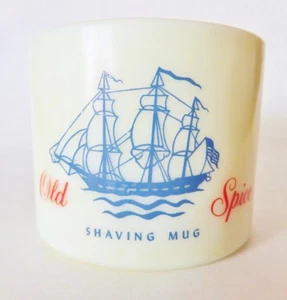 Vintage Old Spice Shaving Mug Early American Ship 1960s Shulton Empty Glass USA - Picture 1 of 6