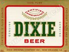Dixie Beer Label New Orleans 9" X 12" Metal Sign
