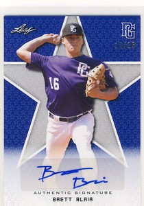 BRETT BLAIR 2020 Leaf Perfect Game PG National Showcase Blue AUTO /15 STANFORD
