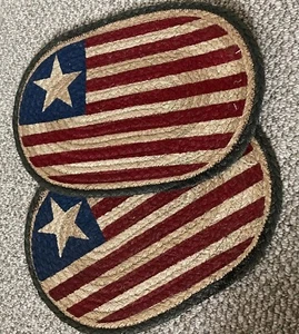 2 Original Flag 10"x15" Oval Placemats Earth Rugs Braided Jute Table Mat New - Picture 1 of 8