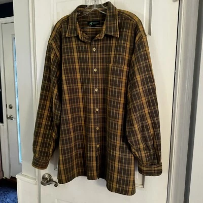 Camisa pesada Eastern Mountain Sports para hombre talla XL marrón a cuadros abotonada otoño Foto 1 de 4