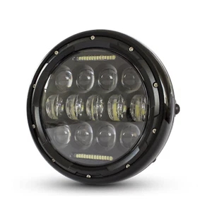 7.7" H4 LED retro motorcycle headlight daymaker cafe racer bobber project custom - Foto 1 di 6