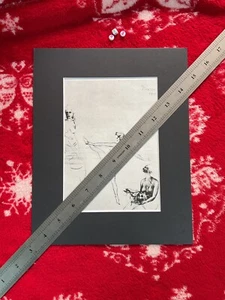 Vintage Art Sketch Print , Mounted , PABLO PICASSO , VERY RARE MACABRE IMAGE - Picture 1 of 4