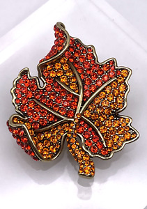 HEIDI DAUS "Lavish Leaf" Fall/Autumn Crystal Maple Leaf Pin Brooch - NWT
