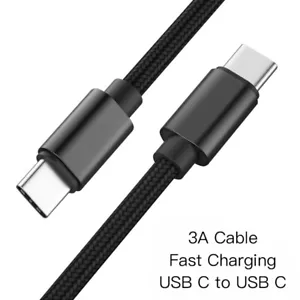 Braided USB-C to USB 3.1 Type-C Male PD Fast Charging Charger Data Cable Lead - Picture 1 of 8