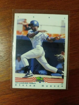1992 Classic Best Elston Hansen Signed Card - COA - Image 1 of 2