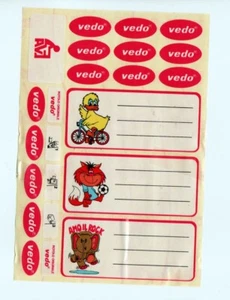 Foglio etichette scuola VEDO STICKER ADESIVO vintage NEW ORIGINAL 18,5 X 12,5 cm - Bild 1 von 1