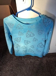 Justice Girls Size 16 Light Blue Themed Lightweight Pullover Sweater Top - Picture 1 of 7