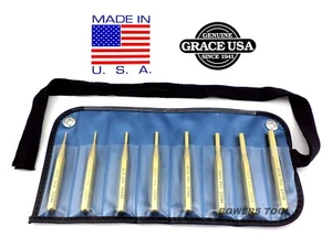 Grace Gunsmith Brass Pin Punch Set 8pc Gun Care Machinist Made in USA - Picture 1 of 4