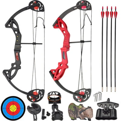 Kit de arco composto para caça adultos arco e flecha comprimento de tração 19"-28" velocidade 260fps - Imagem 1 de 4