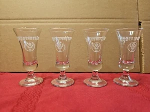 Jagermeister Clear Shot Glass Footed Stemmed Tulip Shaped 2 cl / 4 Pack - Picture 1 of 1