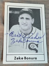 1978 Grand Slam Zeke Bonura #12 AUTOGRAPHED SIGNED CARD Died 1987 Chicago White 