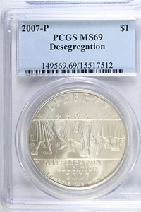 2007 P Desegregation- Little Rock HS -PCGS MS69 Modern Commem Silver Dollar - Picture 1 of 2