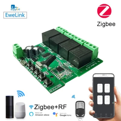 4CH eWelink Zigbee RF Empfänger Funkschalter Modul mit Fernbedienung F Alexa/APP - Bild 1 von 4