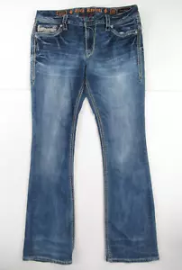ROCK REVIVAL ROSELLE EASY BOOT JEANS ETIQUETA TALLA 33 MEDIDA 36X34 #G337 - Imagen 1 de 8